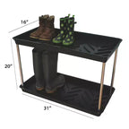 Plateau à bottes noir à deux niveaux pour jardin, rangement à chaussures peu encombrant pour entrée