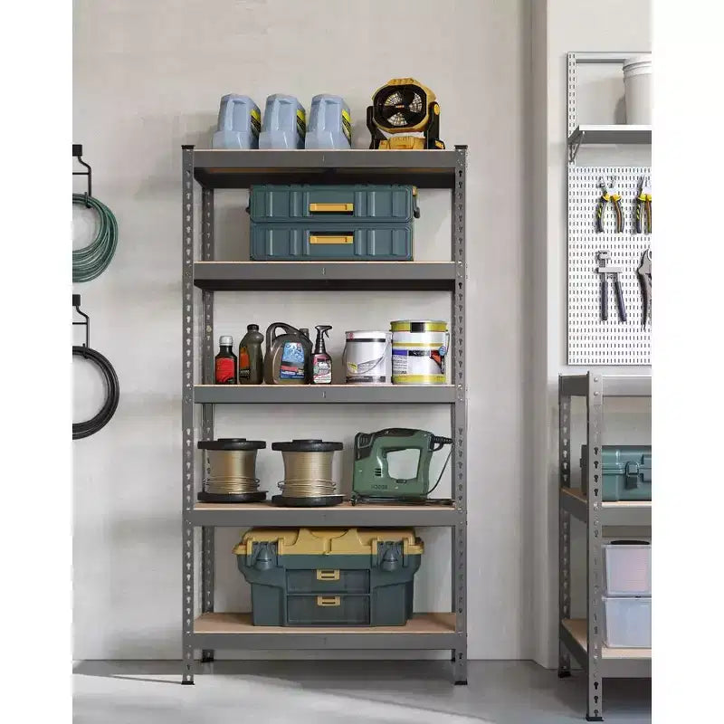 Étagères de rangement à 5 niveaux, étagère métallique robuste, capacité de 80 kg, pour salon, bureau, garage