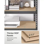 Étagères de rangement à 5 niveaux, étagère métallique robuste, capacité de 80 kg, pour salon, bureau, garage