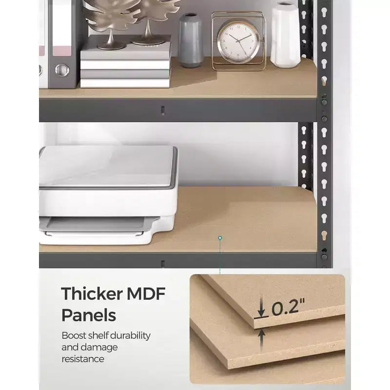 Étagères de rangement à 5 niveaux, étagère métallique robuste, capacité de 80 kg, pour salon, bureau, garage