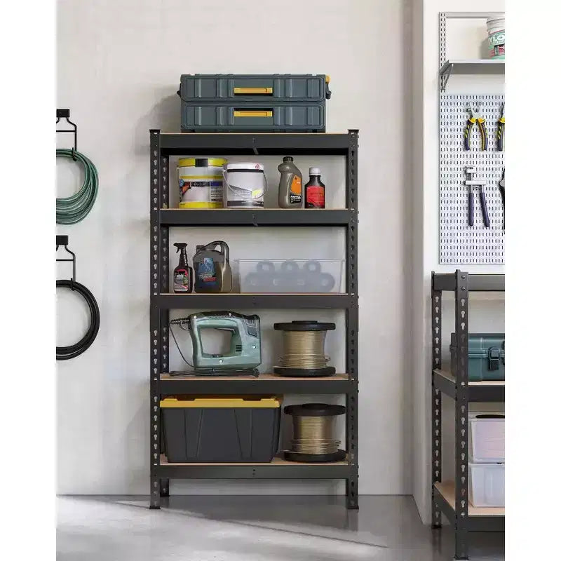 Étagères de rangement à 5 niveaux, étagère métallique robuste, capacité de 80 kg, pour salon, bureau, garage