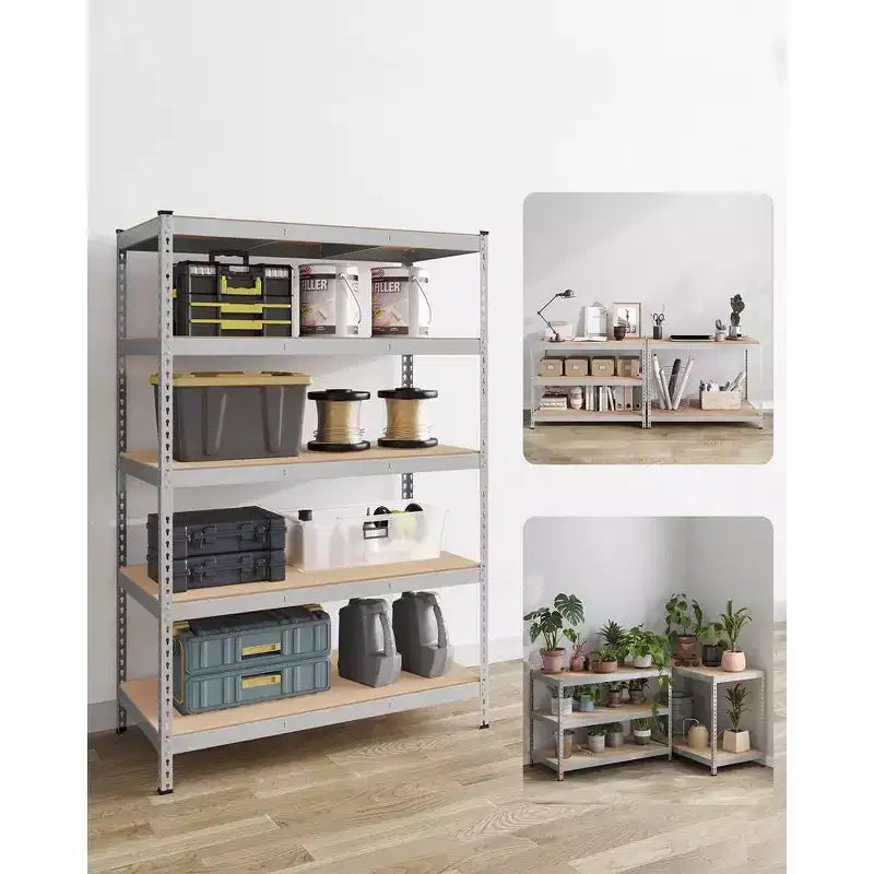 Étagères de rangement à 5 niveaux, étagère métallique robuste, capacité de 80 kg, pour salon, bureau, garage
