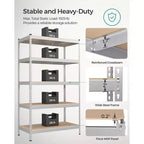 Étagères de rangement à 5 niveaux, étagère métallique robuste, capacité de 80 kg, pour salon, bureau, garage