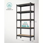 Étagères de rangement à 5 niveaux, étagère métallique robuste, capacité de 80 kg, pour salon, bureau, garage
