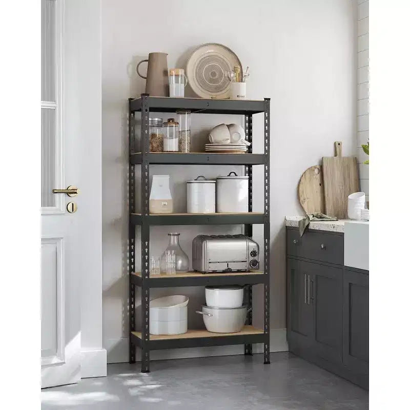Étagères de rangement à 5 niveaux, étagère métallique robuste, capacité de 80 kg, pour salon, bureau, garage