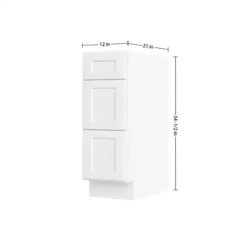 Meuble sous vasque blanc Easy-DIY Shaker sans plan, prêt à assembler