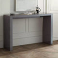 Table de bar minimaliste moderne en bois 152x46cm Gris brillant, Structure métallique, pour la maison et le bureau