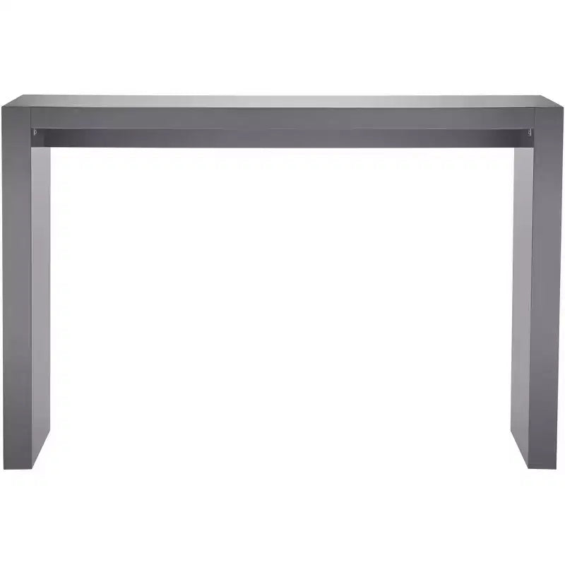 Table de bar minimaliste moderne en bois 152x46cm Gris brillant, Structure métallique, pour la maison et le bureau