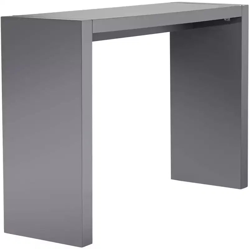 Table de bar minimaliste moderne en bois 152x46cm Gris brillant, Structure métallique, pour la maison et le bureau