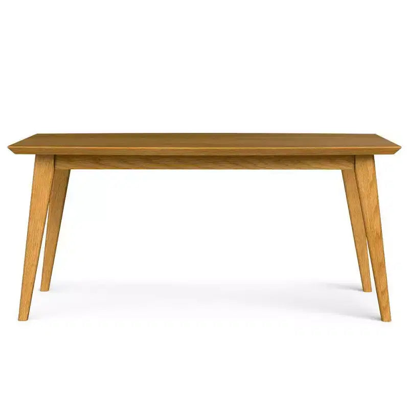 Table de salle à manger rectangulaire du milieu du siècle, cadre en bois d'hévéa, 6 places, marron, 167,6 cm (L) x 101,6 cm (P)