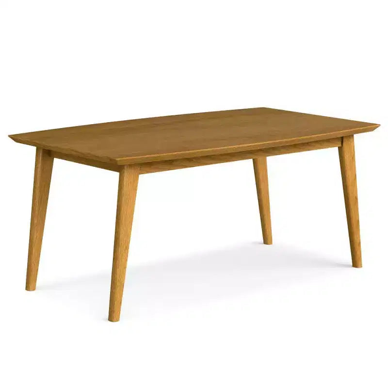 Table de salle à manger rectangulaire du milieu du siècle, cadre en bois d'hévéa, 6 places, marron, 167,6 cm (L) x 101,6 cm (P)