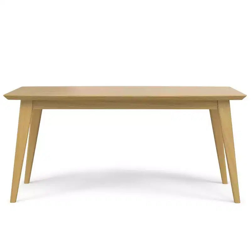 Table de salle à manger rectangulaire du milieu du siècle, cadre en bois d'hévéa, 6 places, marron, 167,6 cm (L) x 101,6 cm (P)