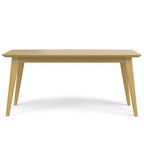 Table de salle à manger rectangulaire du milieu du siècle, cadre en bois d'hévéa, 6 places, marron, 167,6 cm (L) x 101,6 cm (P)
