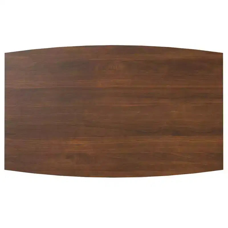 Table de salle à manger rectangulaire du milieu du siècle, cadre en bois d'hévéa, 6 places, marron, 167,6 cm (L) x 101,6 cm (P)