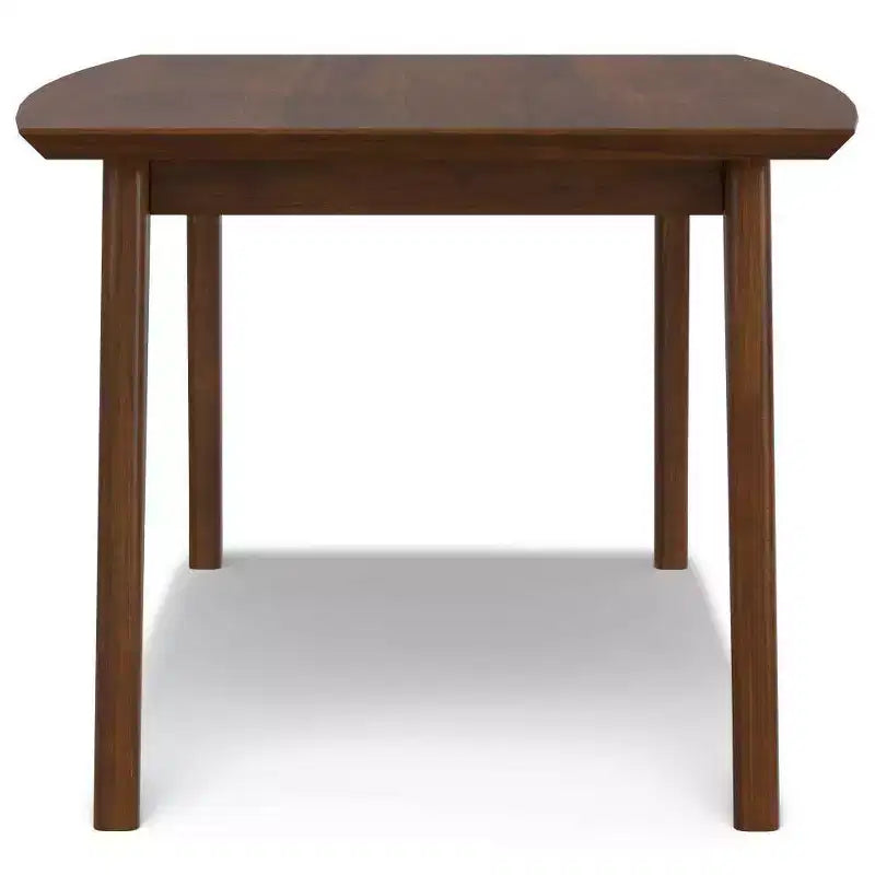 Table de salle à manger rectangulaire du milieu du siècle, cadre en bois d'hévéa, 6 places, marron, 167,6 cm (L) x 101,6 cm (P)