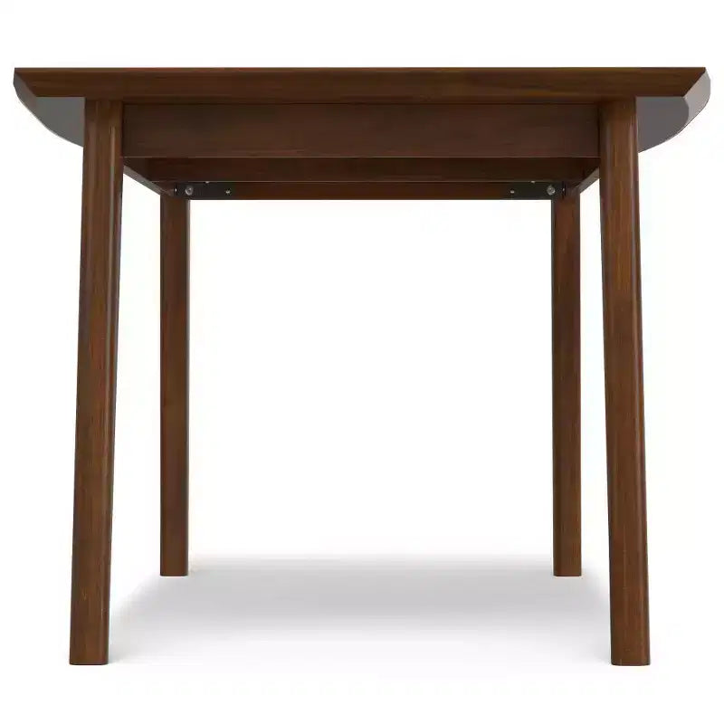 Table de salle à manger rectangulaire du milieu du siècle, cadre en bois d'hévéa, 6 places, marron, 167,6 cm (L) x 101,6 cm (P)