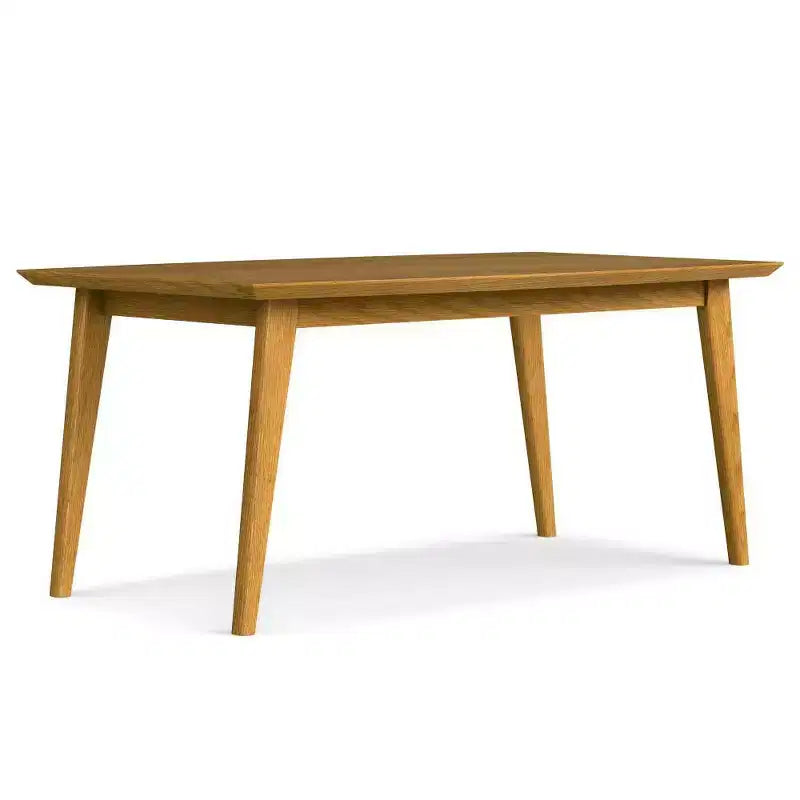Table de salle à manger rectangulaire du milieu du siècle, cadre en bois d'hévéa, 6 places, marron, 167,6 cm (L) x 101,6 cm (P)