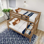 Lit superposé double en bois massif, aucun sommier tapissier requis, faible teneur en COV, capacité de 181 kg