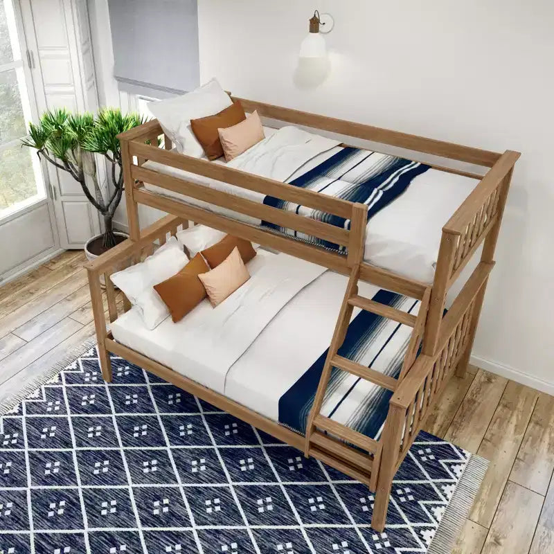 Lit superposé double en bois massif, aucun sommier tapissier requis, faible teneur en COV, capacité de 181 kg