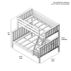 Lit superposé double en bois massif, aucun sommier tapissier requis, faible teneur en COV, capacité de 181 kg