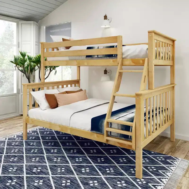 Lit superposé double en bois massif, aucun sommier tapissier requis, faible teneur en COV, capacité de 181 kg