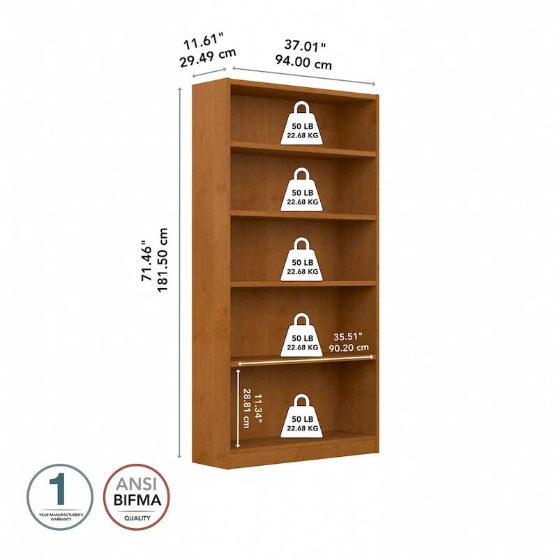 Bibliothèque haute à 5 étagères Universal de Bush Furniture