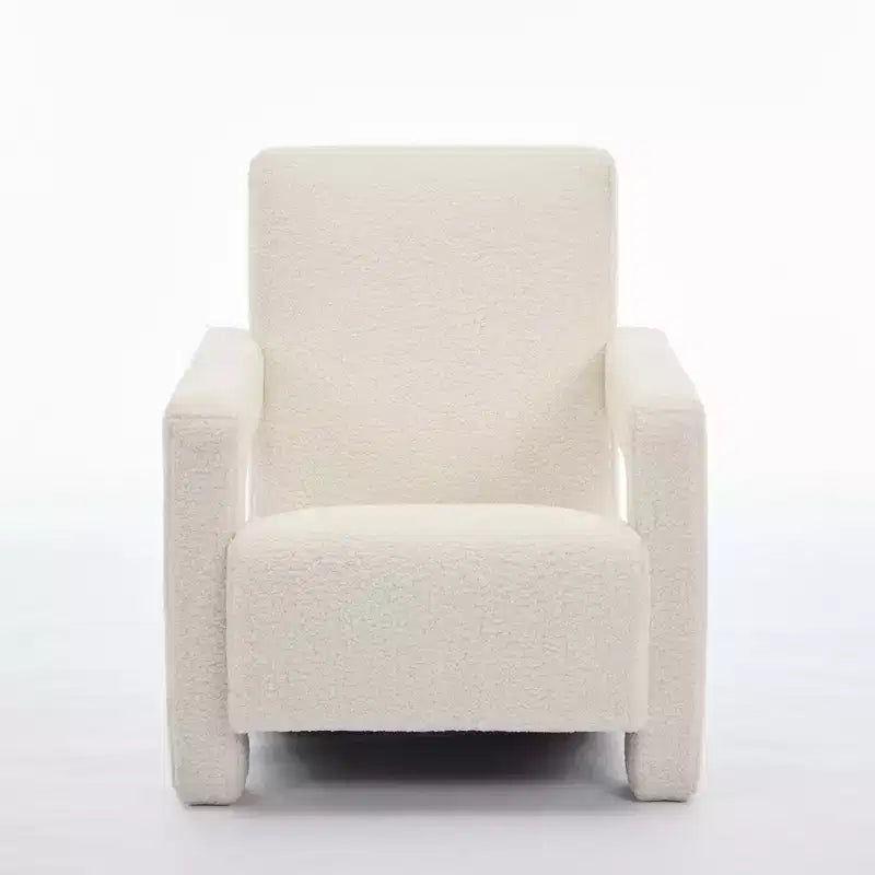 Fauteuil d'appoint moderne en polaire d'agneau rembourré de 73,9 cm pour salon, salle de maquillage et chambre à coucher