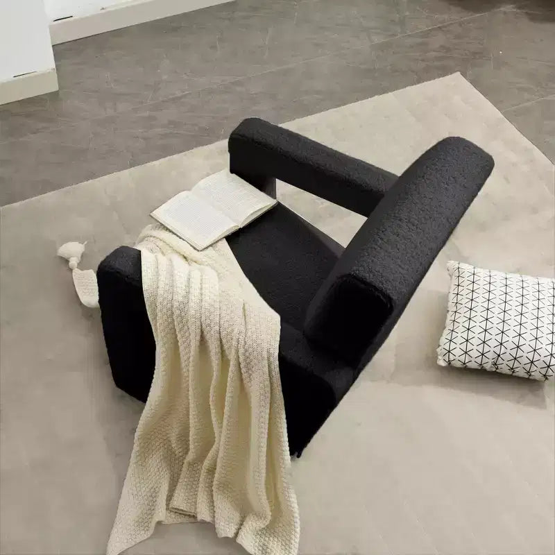 Fauteuil d'appoint moderne en polaire d'agneau rembourré de 73,9 cm pour salon, salle de maquillage et chambre à coucher