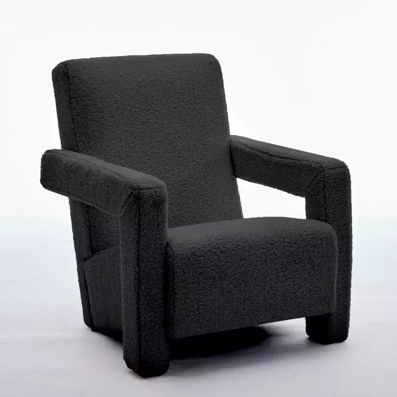 Fauteuil d'appoint moderne en polaire d'agneau rembourré de 73,9 cm pour salon, salle de maquillage et chambre à coucher