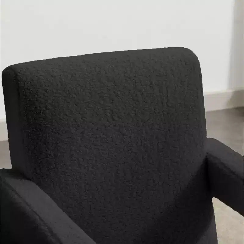 Fauteuil d'appoint moderne en polaire d'agneau rembourré de 73,9 cm pour salon, salle de maquillage et chambre à coucher