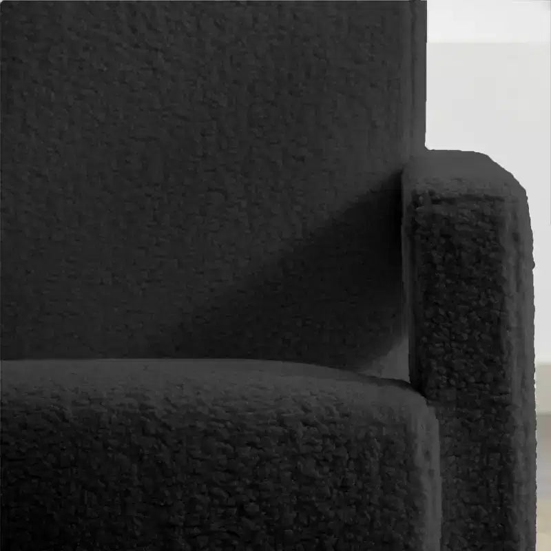 Fauteuil d'appoint moderne en polaire d'agneau rembourré de 73,9 cm pour salon, salle de maquillage et chambre à coucher