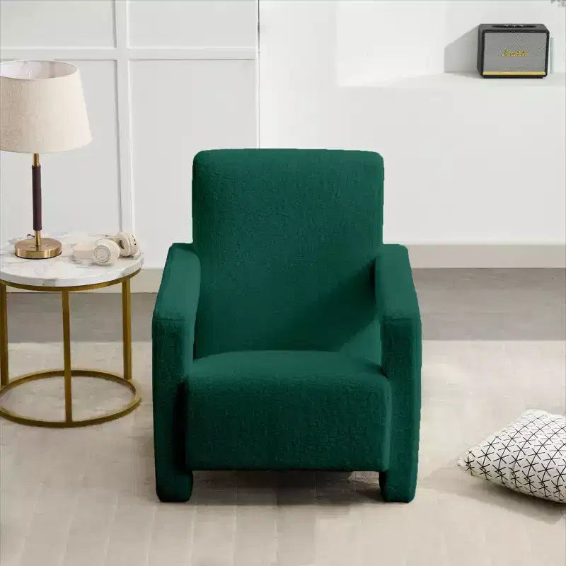 Fauteuil d'appoint moderne en polaire d'agneau rembourré de 73,9 cm pour salon, salle de maquillage et chambre à coucher