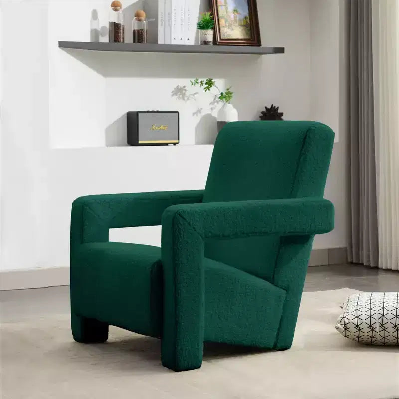 Fauteuil d'appoint moderne en polaire d'agneau rembourré de 73,9 cm pour salon, salle de maquillage et chambre à coucher