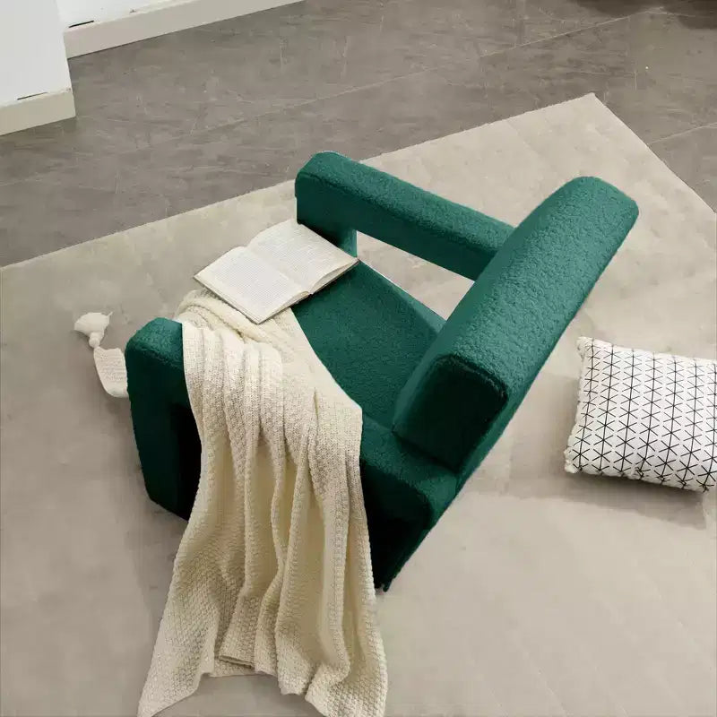 Fauteuil d'appoint moderne en polaire d'agneau rembourré de 73,9 cm pour salon, salle de maquillage et chambre à coucher