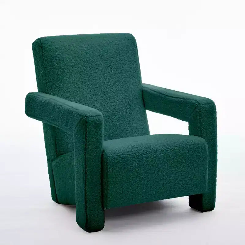 Fauteuil d'appoint moderne en polaire d'agneau rembourré de 73,9 cm pour salon, salle de maquillage et chambre à coucher