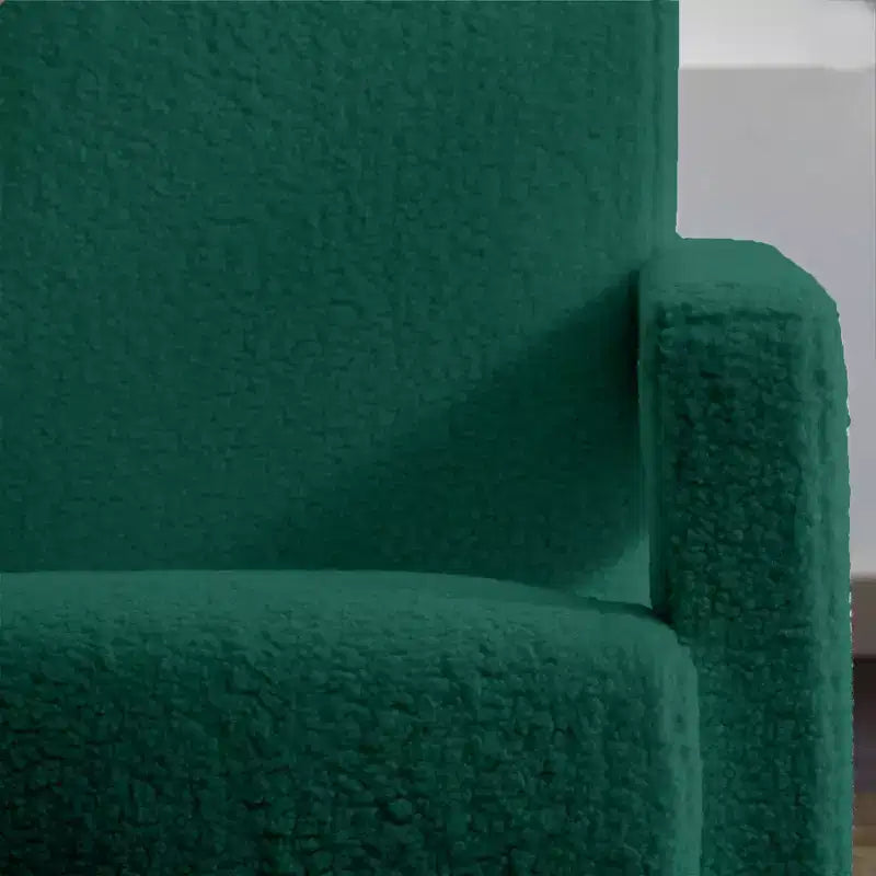 Fauteuil d'appoint moderne en polaire d'agneau rembourré de 73,9 cm pour salon, salle de maquillage et chambre à coucher