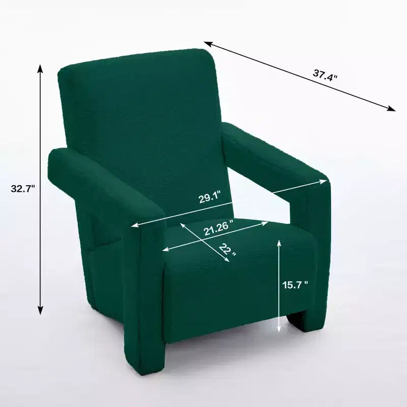 Fauteuil d'appoint moderne en polaire d'agneau rembourré de 73,9 cm pour salon, salle de maquillage et chambre à coucher