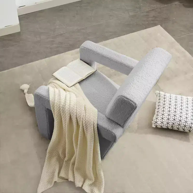 Fauteuil d'appoint moderne en polaire d'agneau rembourré de 73,9 cm pour salon, salle de maquillage et chambre à coucher