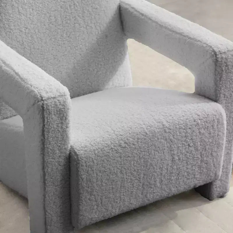 Fauteuil d'appoint moderne en polaire d'agneau rembourré de 73,9 cm pour salon, salle de maquillage et chambre à coucher