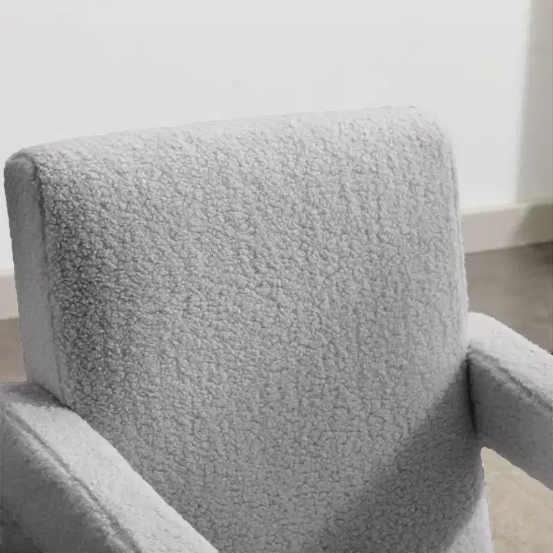Fauteuil d'appoint moderne en polaire d'agneau rembourré de 73,9 cm pour salon, salle de maquillage et chambre à coucher