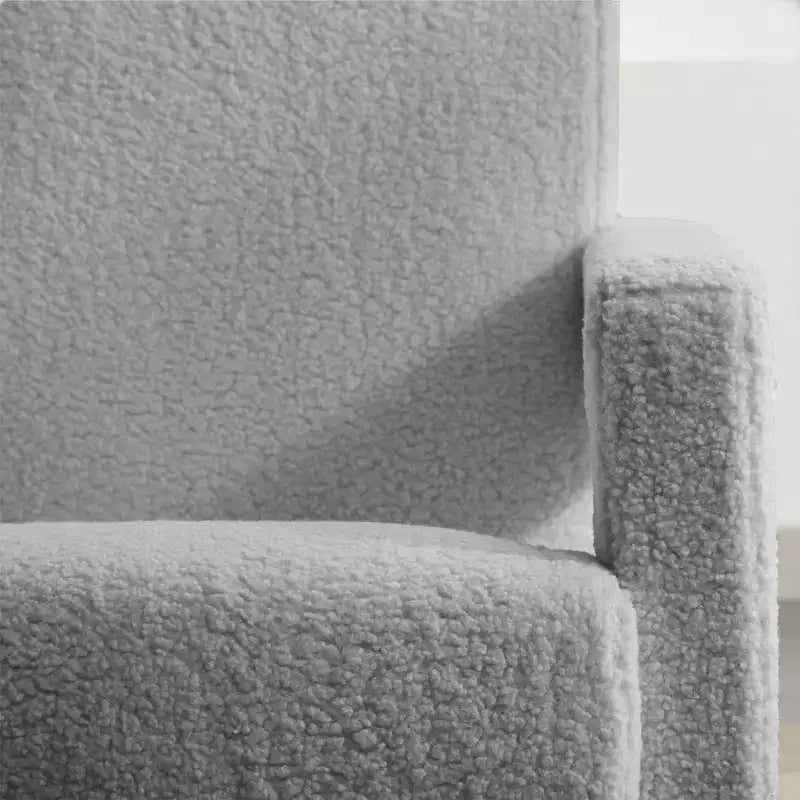 Fauteuil d'appoint moderne en polaire d'agneau rembourré de 73,9 cm pour salon, salle de maquillage et chambre à coucher