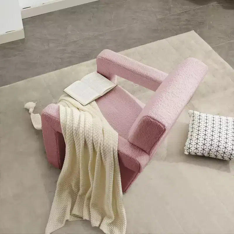 Fauteuil d'appoint moderne en polaire d'agneau rembourré de 73,9 cm pour salon, salle de maquillage et chambre à coucher