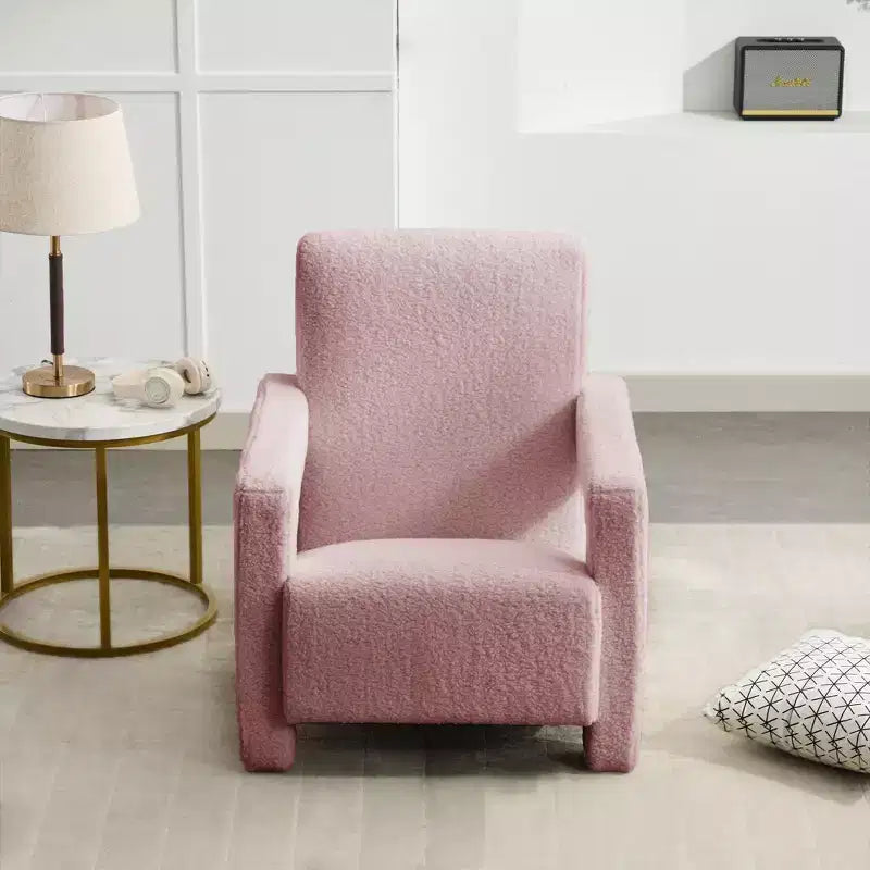 Fauteuil d'appoint moderne en polaire d'agneau rembourré de 73,9 cm pour salon, salle de maquillage et chambre à coucher