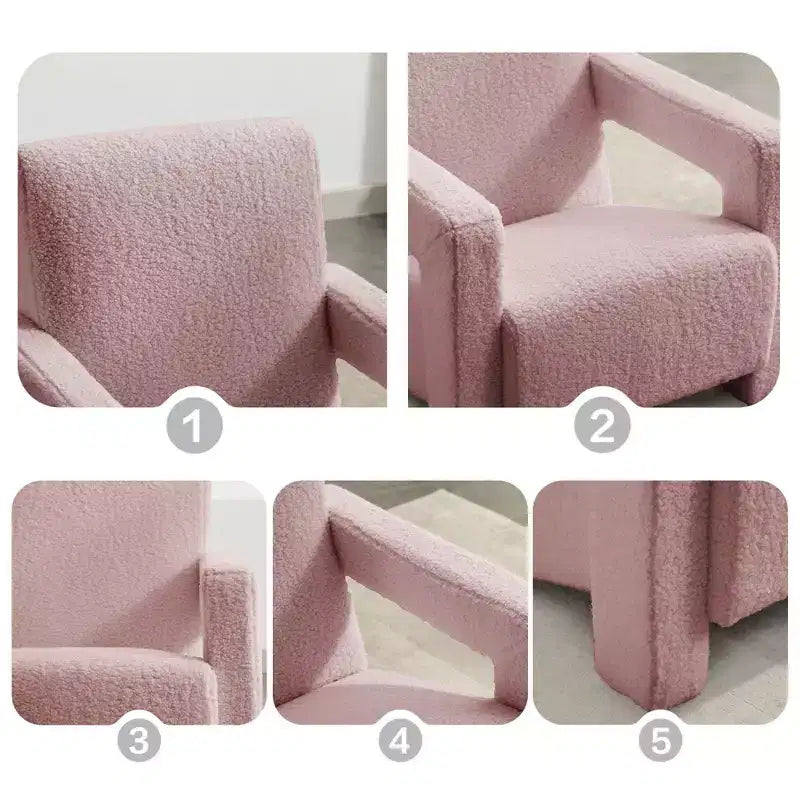 Fauteuil d'appoint moderne en polaire d'agneau rembourré de 73,9 cm pour salon, salle de maquillage et chambre à coucher