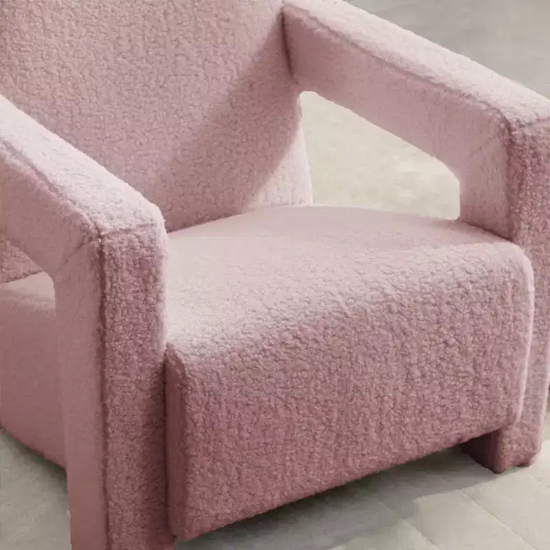Fauteuil d'appoint moderne en polaire d'agneau rembourré de 73,9 cm pour salon, salle de maquillage et chambre à coucher