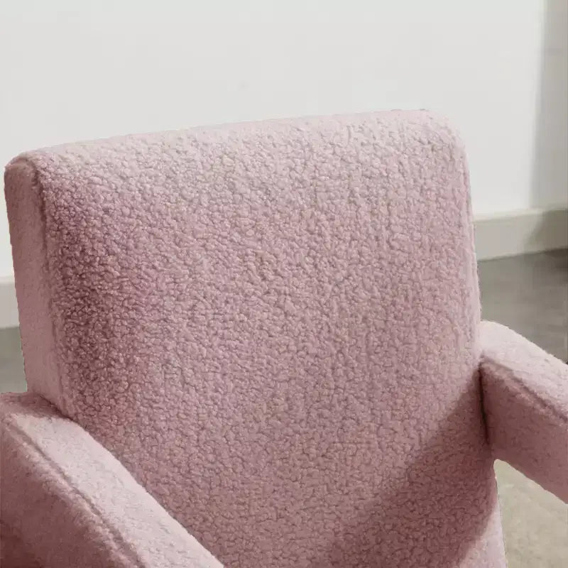 Fauteuil d'appoint moderne en polaire d'agneau rembourré de 73,9 cm pour salon, salle de maquillage et chambre à coucher