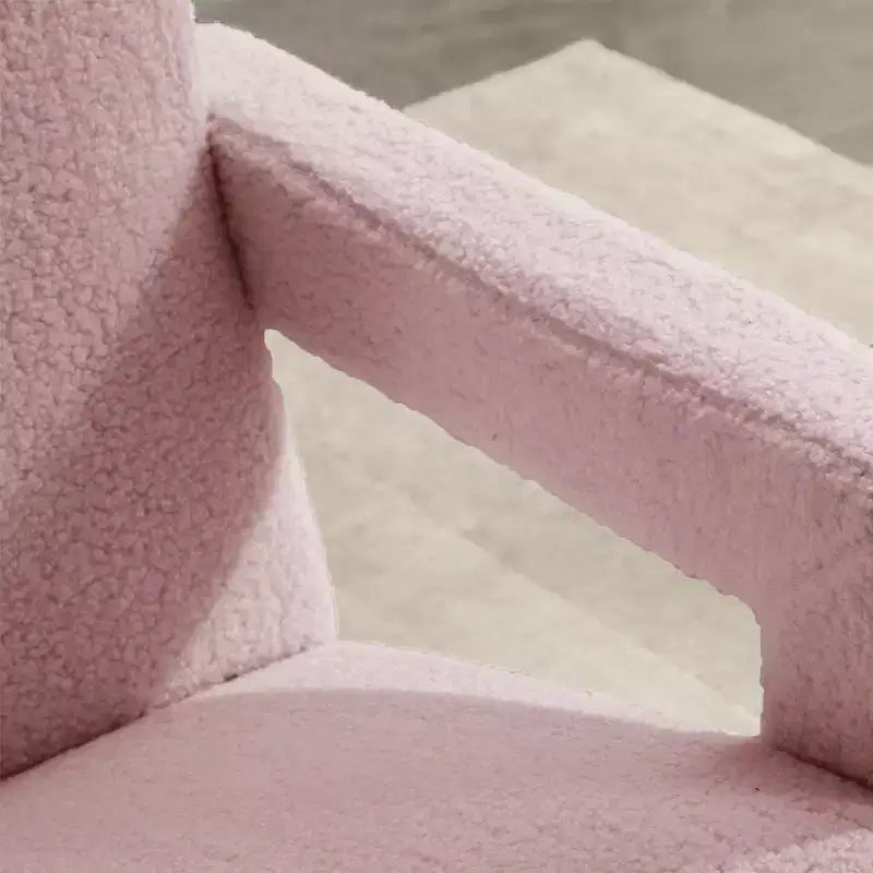 Fauteuil d'appoint moderne en polaire d'agneau rembourré de 73,9 cm pour salon, salle de maquillage et chambre à coucher