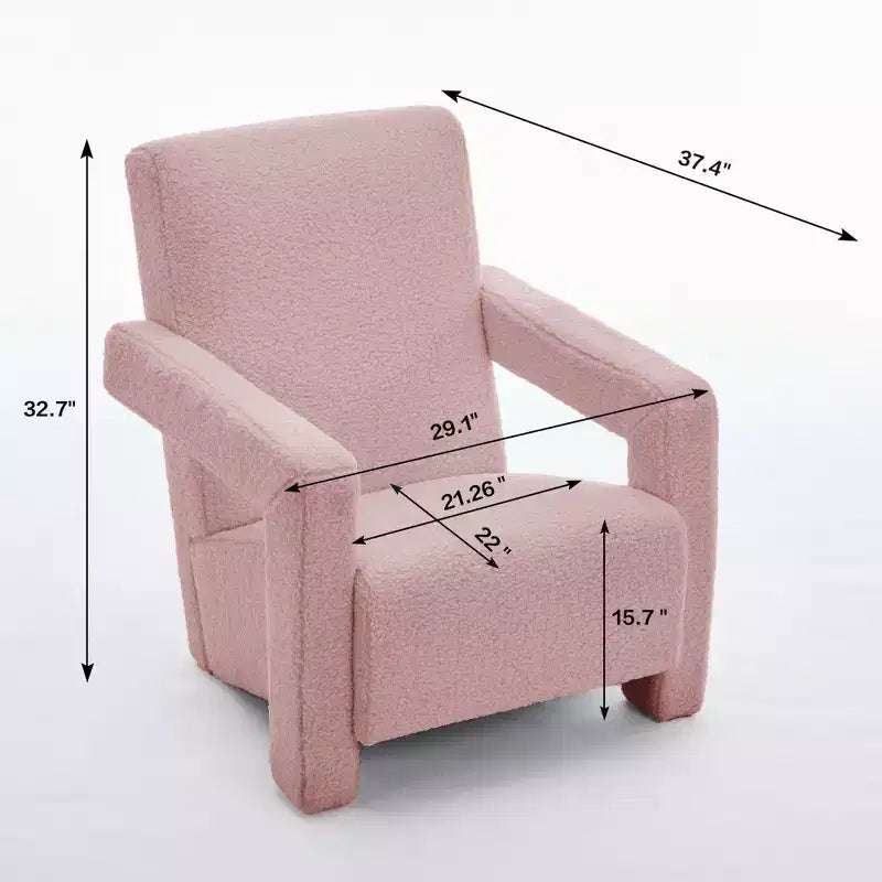Fauteuil d'appoint moderne en polaire d'agneau rembourré de 73,9 cm pour salon, salle de maquillage et chambre à coucher