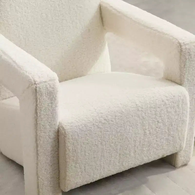 Fauteuil d'appoint moderne en polaire d'agneau rembourré de 73,9 cm pour salon, salle de maquillage et chambre à coucher