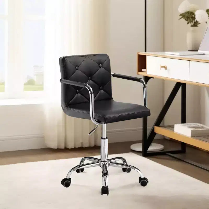 Chaise de bureau roulante pour bureau à domicile, hauteur réglable, pivotante à 360°, assise moelleuse